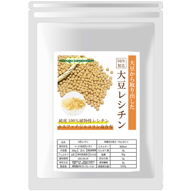 大豆レシチン(顆粒) 500g メール便送料無料 リン脂質 大豆レシチン粉末 粉末大豆レシチン