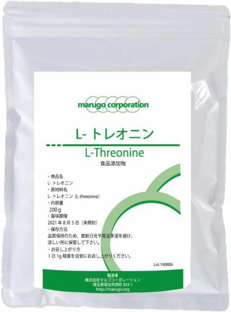 L-トレオニン 粉末 200g 国内製造 必須アミノ酸 パウダー 計量スプーン付き